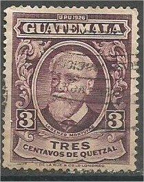 GUATEMALA, 1929, used 3c, Montufar, Scott 236