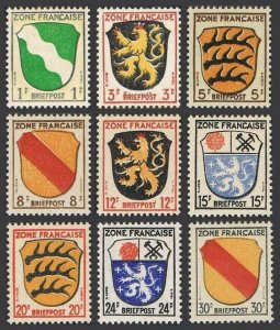 Germany 4N1-4N4,4N6-4N10 French zone,MNH.Michel 1-4,6-10. Coat of Arms,1945-1946