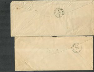 Lawker City Kansas Fancy Tooth Cancels On 2 Covers 1887-1888 