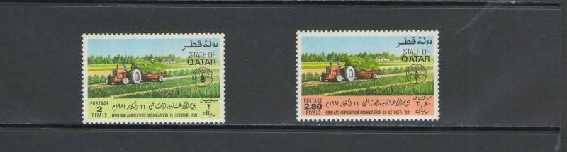 QATAR: Sc. 607-08 /** WORLD FOOD DAY **/ Complete Set / MNH-CV:$17+