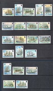 Falkland Islands 1989 Sc 485-500,486a,87a,90a,93a,98a date MNH