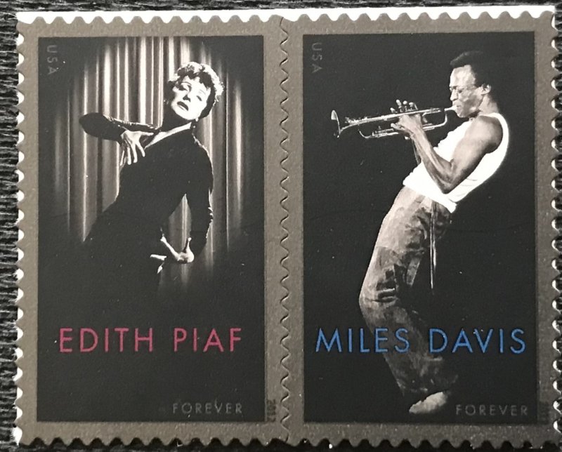 US #4692-4693 MNH Pair Edith Piaf/Miles Davis (.45) SCV $2.40