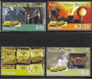 Papua New Guinea 2008 Gold Mining Sc 1333-1336 MNH A3505
