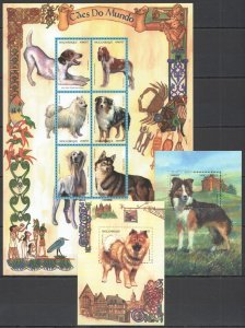 A1015 1999 Mozambique Fauna Domestic Animals The World Of Dogs 2Bl+1Kb Mnh