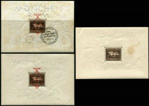 Germany #B90 #B105 Brown Ribbon MUNCHEN Deutsches Reich Sheets Postage 1937 MNH