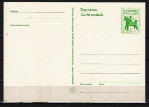 Slovenia, 1993 issue. Green Flute Postal Card. ^