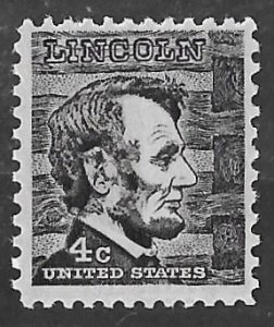 #1282A 4 cents Lincoln (1965) Stmp mint OG NH F-VF