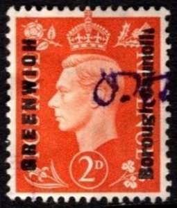 Vintage Great Britain Revenue 2 Pence George VI Commercial Overprint