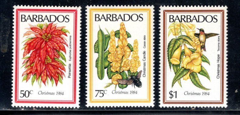 BARBADOS   MNH VF Flowers - Christmas '84