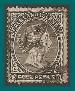 Falkland Islands 1895 Queen Victoria, 4d used #6,SG32