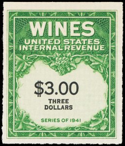 WINE STAMPS RE154 mint  CV $35.00 (ID # 111341)