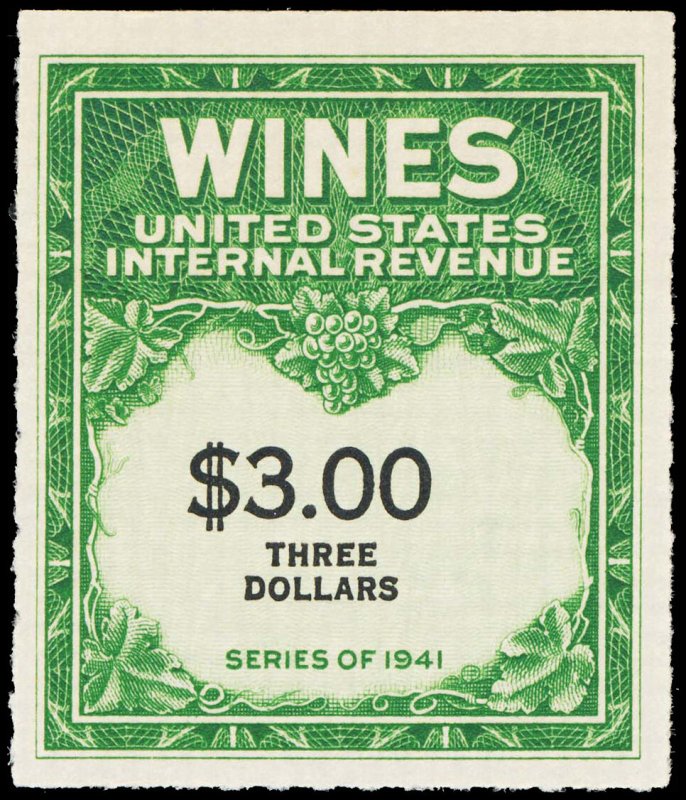 WINE STAMPS RE154 mint  CV $35.00 (ID # 111341)