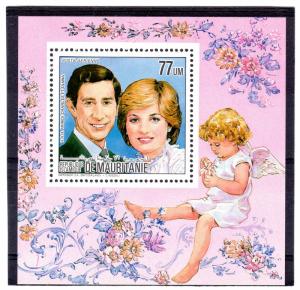 Mauritania 1984 Mi#Bl.57 Princess Diana-Prince Charles-Roses S/S Perforated MNH
