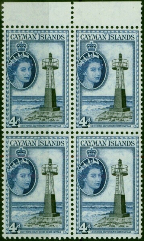 Cayman Islands 1953 4d Black & Deep Blue SG155 V.F MNH Block of 4