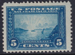 399 U.S. 1913 Pan Pacific Expo, Golden Gate 5¢ issue MVLH CV $70.00