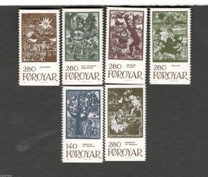 1984 Faroe Islands SCOTT #115-120 FAIRY TALE ILLUSTRATIONS MNH stamps