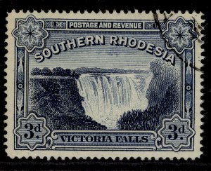 SOUTHERN RHODESIA GV SG30, 3d deep ultramarine, FINE USED.