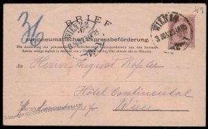 Austria Empire 1895 Rohrpost Pneumatic Mail Postal Stationery Envelope G67173