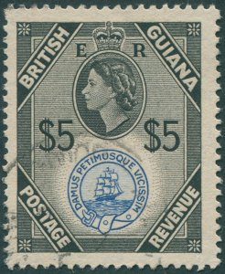 British Guiana 1954 $5 ultramarine & black SG345 used