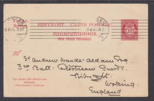 Norway H&G 52 used 1902 10o Postal Card to England, F-VF