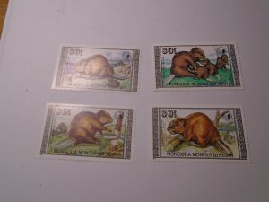 Mongolia  #  1758-61  MNH  Beavers