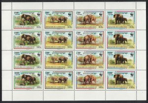 Cambodia WWF Malayan Elephant Sheetlet of 4 sets 1997 MNH SC#1597 a-d