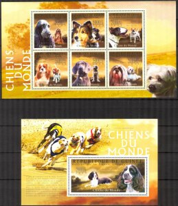 Guinea 2009 Dogs (2) sheet + S/S MNH