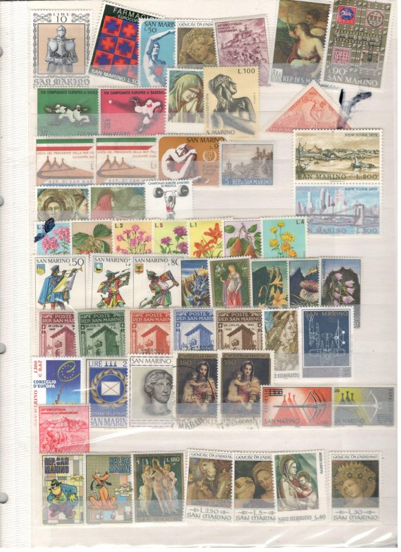 SAN MARINO COLLECTION ON STOCK SHEET MINT/USED