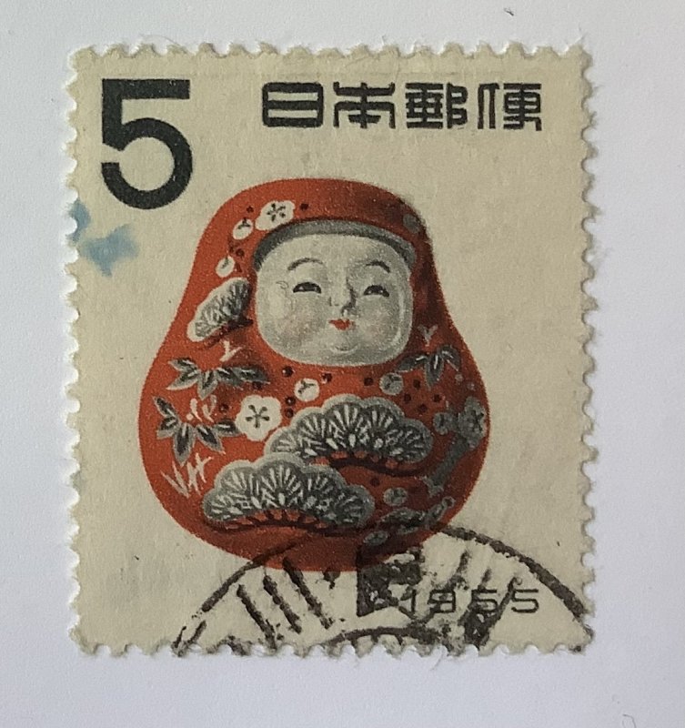 Japan 1954  Scott 606 used - 5y, Daruma doll,  Prize National lottery
