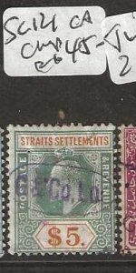 MALAYA STRAITS SETTLEMENTS  SG121  KE  $5.00    CHOP    VFU     P0912H