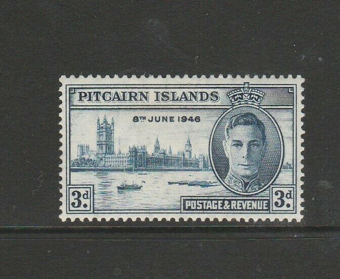 Pitcairn islands 1946 Victory 3d FLAGSTAFF flaw MM SG 10a