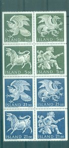 Iceland - Sc# 695b. 1990 Guardian Spirits. MNH Block of 8. $5.00.