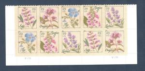 4505-4509 (4509A) Herbs Bottom Plate Block Of 10 Mint/nh (Free Shipping)