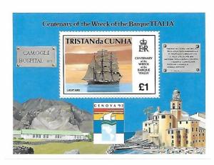 Tristan da Cunha 1992 Ships Genoa International Philatelic Exhibition S/S MNH C1