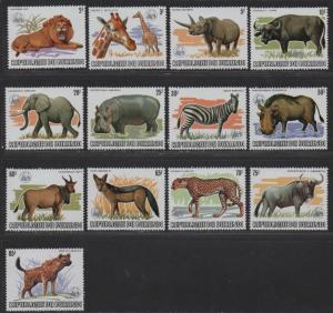 $Burundi Sc#589a-601a M/NH/VF, WWF O/P silver, complete set, Cv. $1000