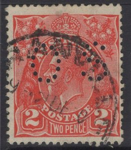 AUSTRALIA SGO104 1926 2d GOLDEN SCARLET DIE II p13½x12½ USED