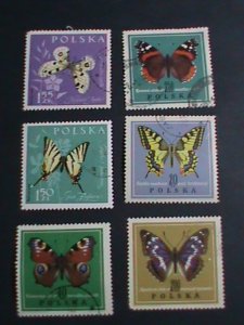 POLAND STAMP- COLORFUL BEAUTIFUL LOVELY BUTTERFLY LARGE CTO STAMPS-VERY FINE