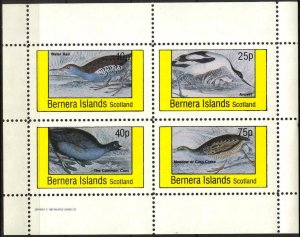 {B302} Bernera Scotland Birds (10) Sh.4 MNH Cinderella !!