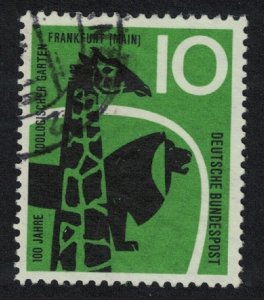 Germany Giraffe Lion Frankfurt am Main Zoo 1958 Canc SG#1206 MI#288