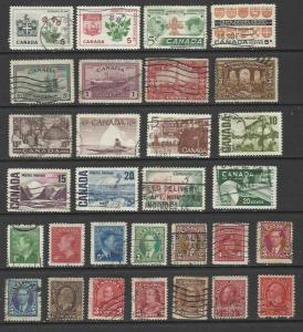 Canada Selection of 30 mixed used stamps - G551