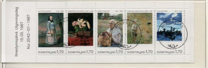 Finland Sc 758 1987 Art Museum stamp booklet pane used