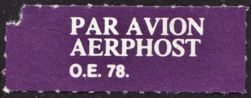 Par Avion Label: Aerphost: Used/Fault