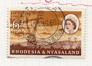Rhodesia Nyasaland 1960 Kariba Dam Early Issue Fine Used 6d. NW-203939