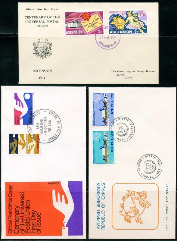 UPU UNIVERSAL POSTAL UNION ET CETERA LOT OF  29  FIRST DAY COVERS  AS SHOWN