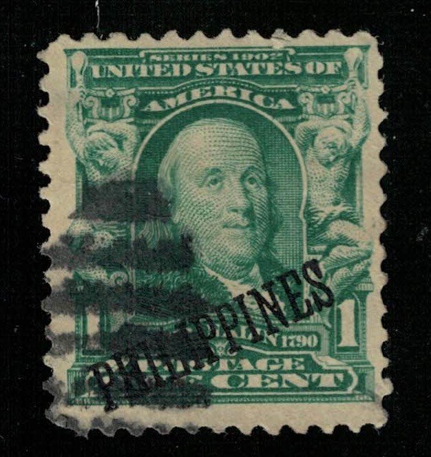 1903-1904, 1 cent, Franklin, Overprinted PHILIPPINES, USA, SC #226 (Т-9529)