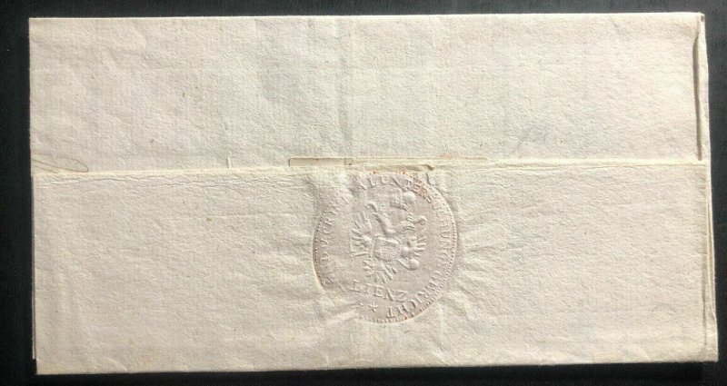 1832 Lienz Austrian Empire Stampless Vintage Letter Cover To Italy