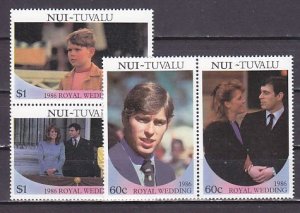 Tuvalu-Nui, Scott cat. 63-64 a-b. Prince Andrew`s Royal Wedding issue. ^