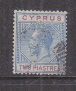 CYPRUS, 1921 KGV, Script CA, 2pi. Blue & Purple, used.