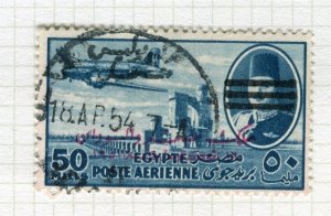 EGYPT; 1950s Air Farouk 'King of Egypt' Optd + BARS used 50m. value