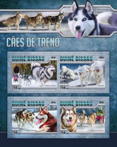 GUINE BISSAU 2016 SHEET SLEDGE DOGS PERROS CHIENS CANI CAES HUNDEN gb16513a